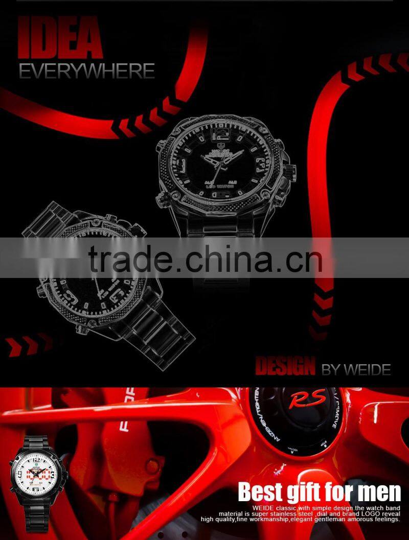 WEIDE Military trendy watches water resistant watch 30m description of Wrist watch Alarm LED large digital timer WH2306