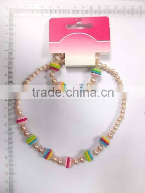 2016 multicolor beaded necklace bracelet set for children