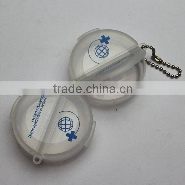 Small 2 Compartment Pill Cases with Keyring