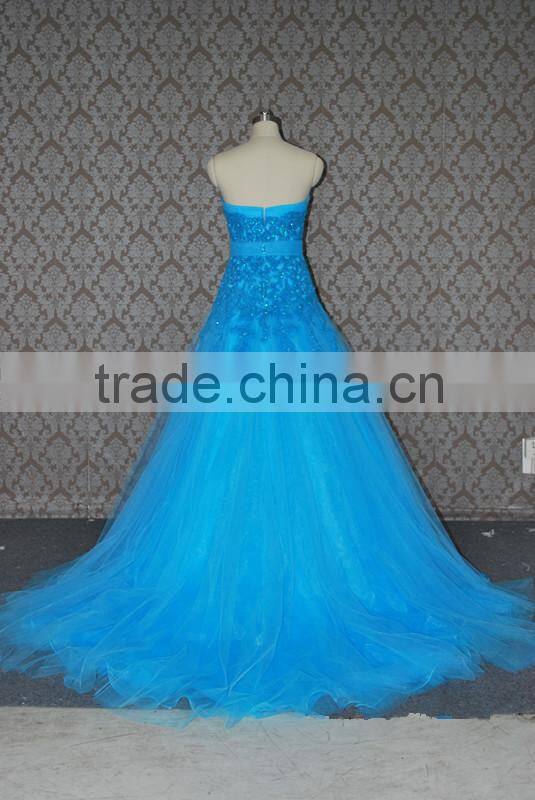 (MY0088) MARRY YOU China Factory Custom Made Ice Blue Lace Country Western Wedding Dress 2016
