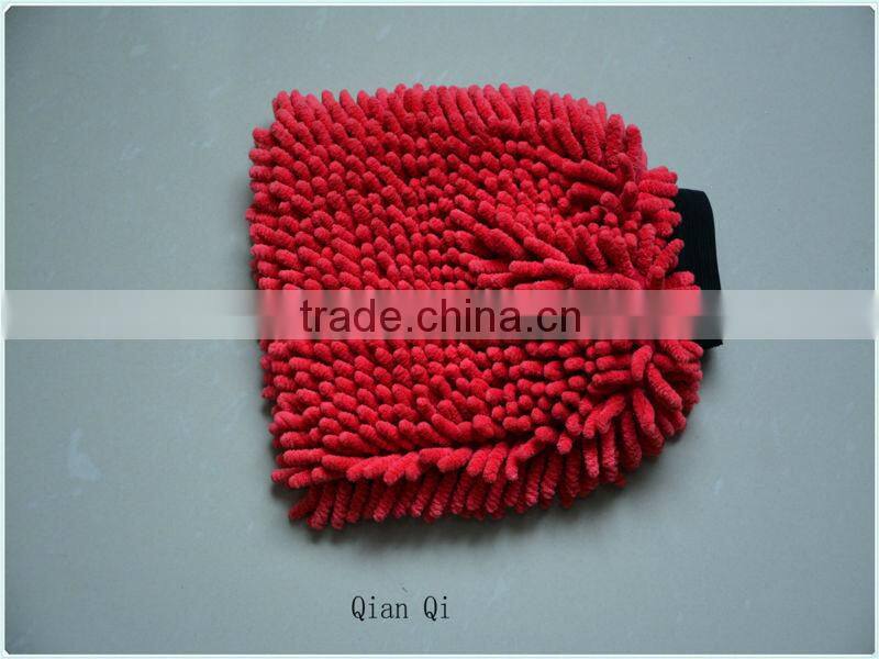 double face chenille car cleaning gloves microfiber wash mitt