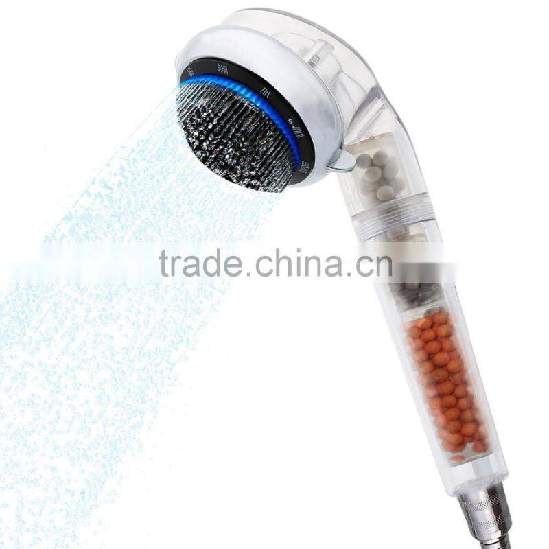 Filtered Hand Held Shower Head Filtration, High Pressure Rainfall Spa Water Saving, Negative Ionic Ion Flow Filter Handheld Show