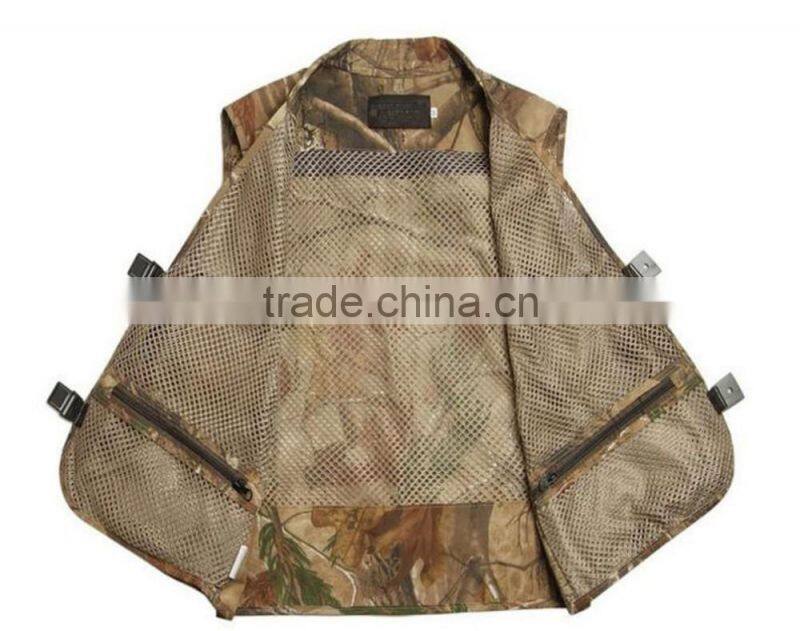 Men's Mesh Breathable Camouflage Journalist Photographer Fishing Vest Waistcoat