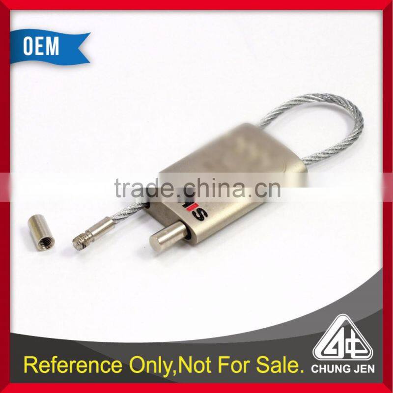 Quality supplier lock metal cable zamac car keyring