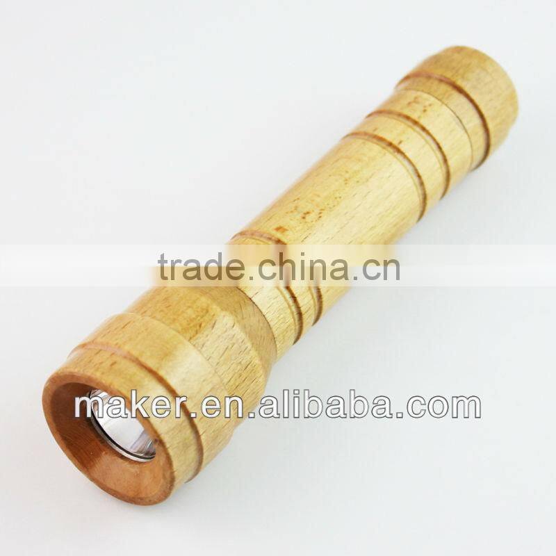 1W 2AA New Design Wooden Wood Flashlight