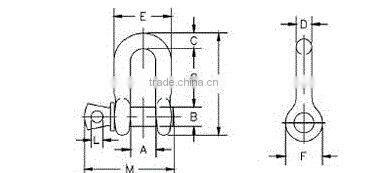 Carbon Steel Drop Forged US Screw Pin Chain Shackle