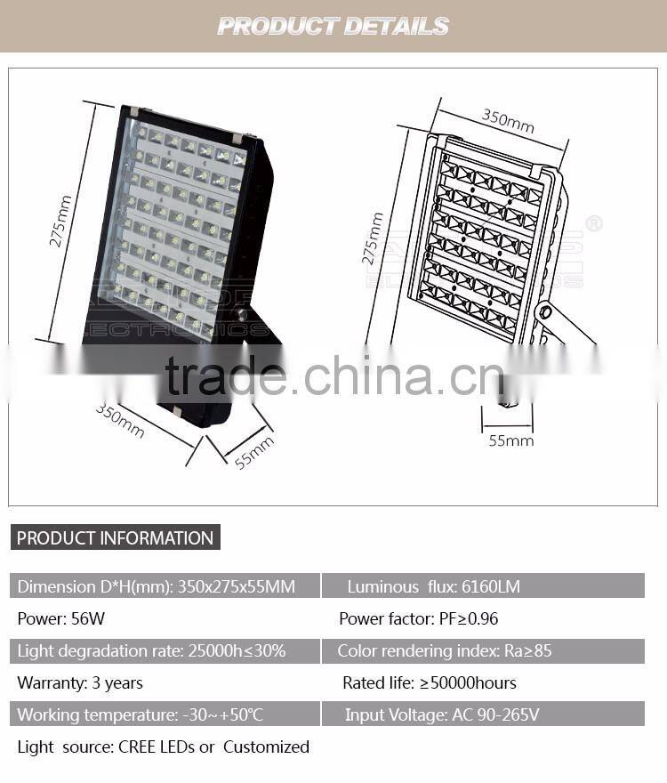 Bridgelux Waterproof COB IP65 56w outdoor led basketball court flood lights