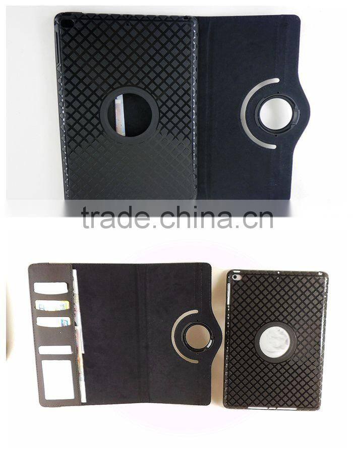Kickstand 360 degree rotation PU TPU cover for ipad pro case wholesale
