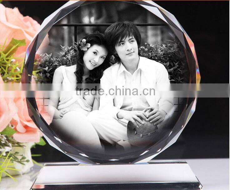 Crystal Cube With Customized Photo Frame For Gifts