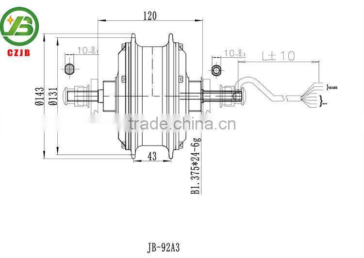JB-92A3 waterproof brushless dc geared hub motor 24v