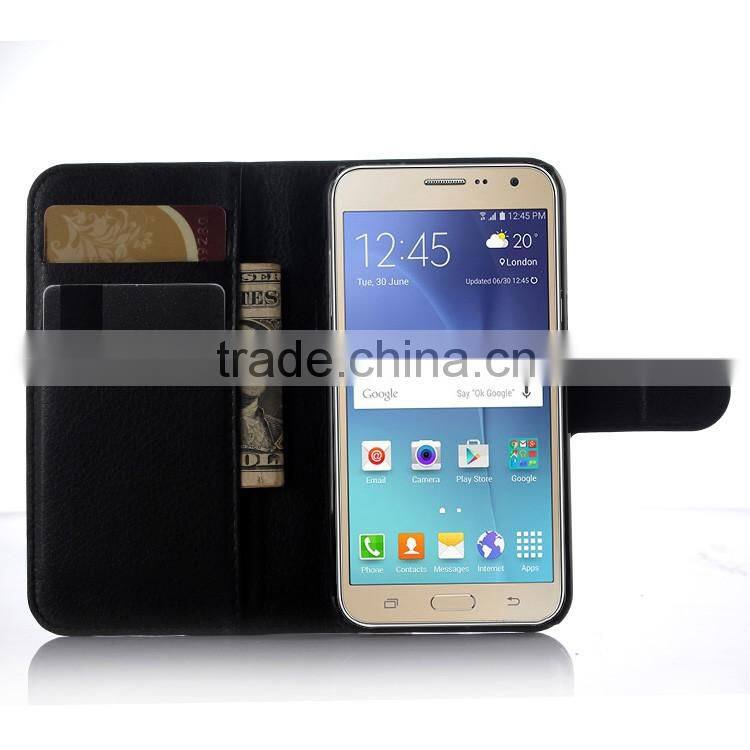 Wholesale Folio Stand Case for Samsung GALAXY J3 PU Leather Flip Cover with Wallet