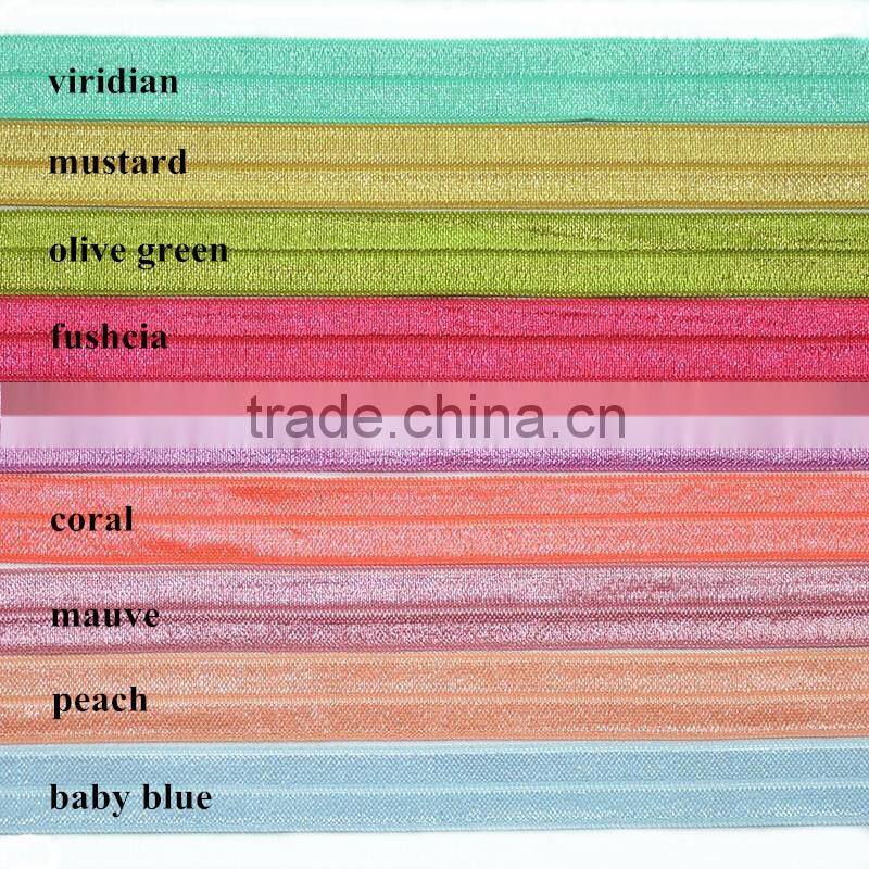 New Printed Fashion 5/8" FOE , Custom Printed Hair Tie Wholesale , Elastic ribbon band Hair Ties for kids accessories