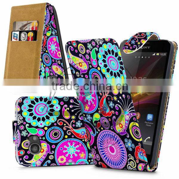 For Sony Xperia M C1905 High Quality Print Flip PU Leather Case Cover Moible Phone Case
