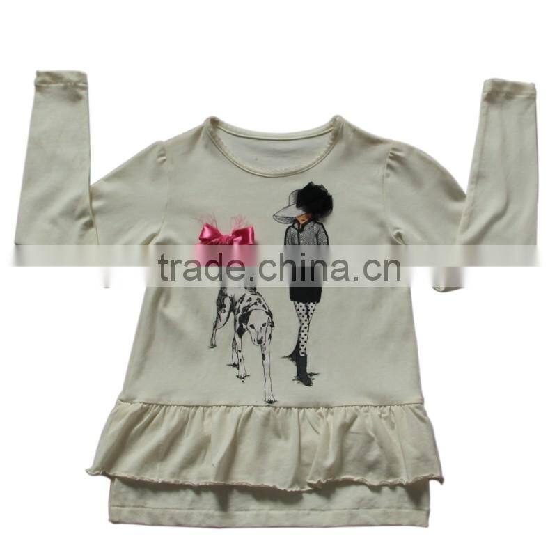 new brand print t-shirts girls long sleeve roupa infantil princess children cartoon clothing kids wear nova 05