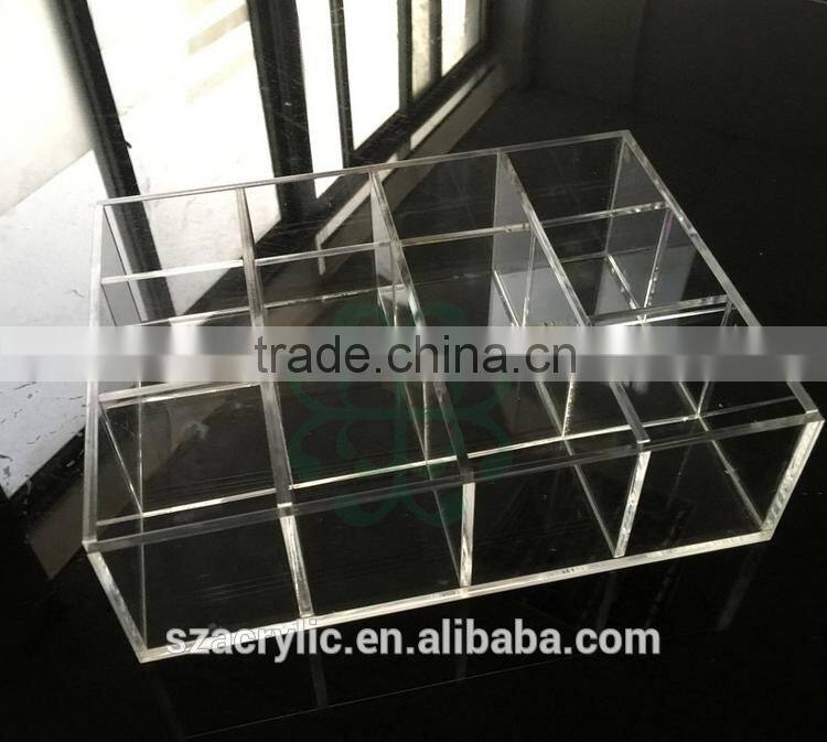 Clear 12 lattices acrylic storage box