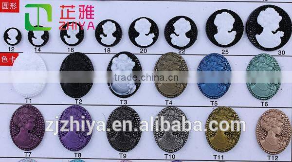 resin cameo rhinestone beauty head jewelry rhinestone head on carfts rhinestone accessories