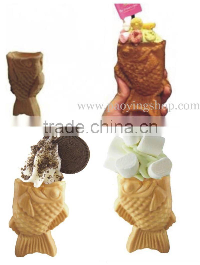 (2 in 1) 5pcs Fish Waffle Commercial Use Non-stick LPG Gas Icecream Taiyaki Machine + Batter Dispenser