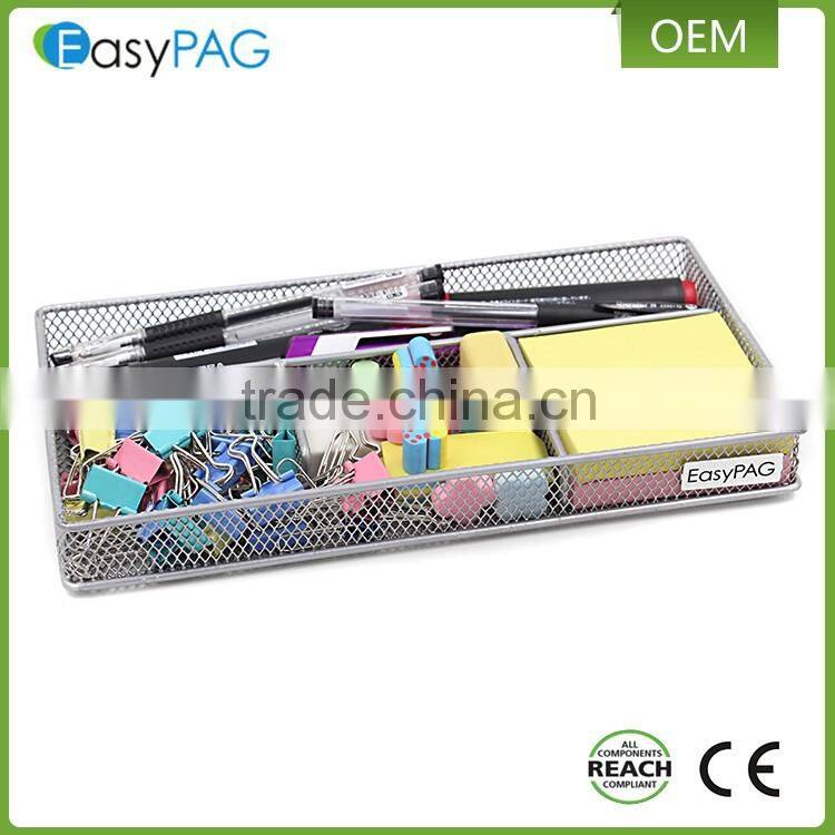 Custom design high quality S size metal wier mesh office desktop organizer