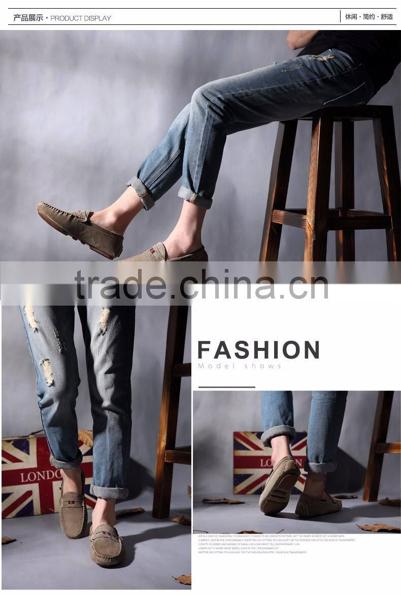 Selling popular high quality suede men 's leisure shoes is comfortable driving shoes
