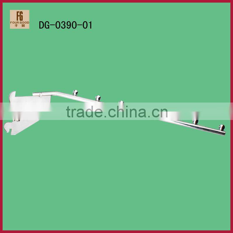 Metal chrome waterfall display hook for slatwall system