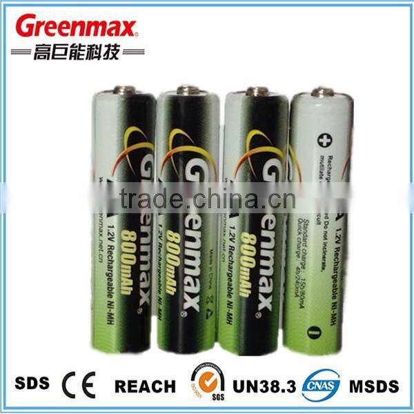 No Memory Effect AAA 800mah 1.2 V NI-MH Battery