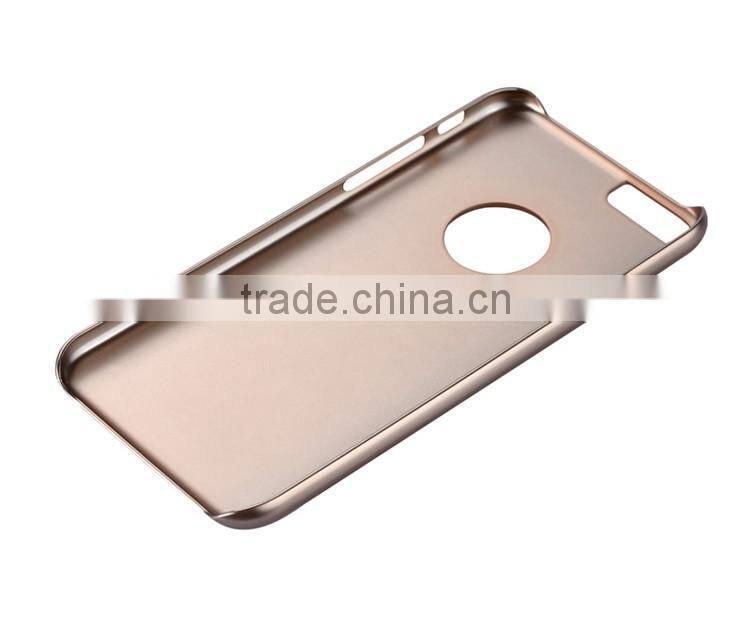 100% Genuine Leather Slim Electroplating PC Back Shell Cover Case Skin For iPhone 6 6S Plus