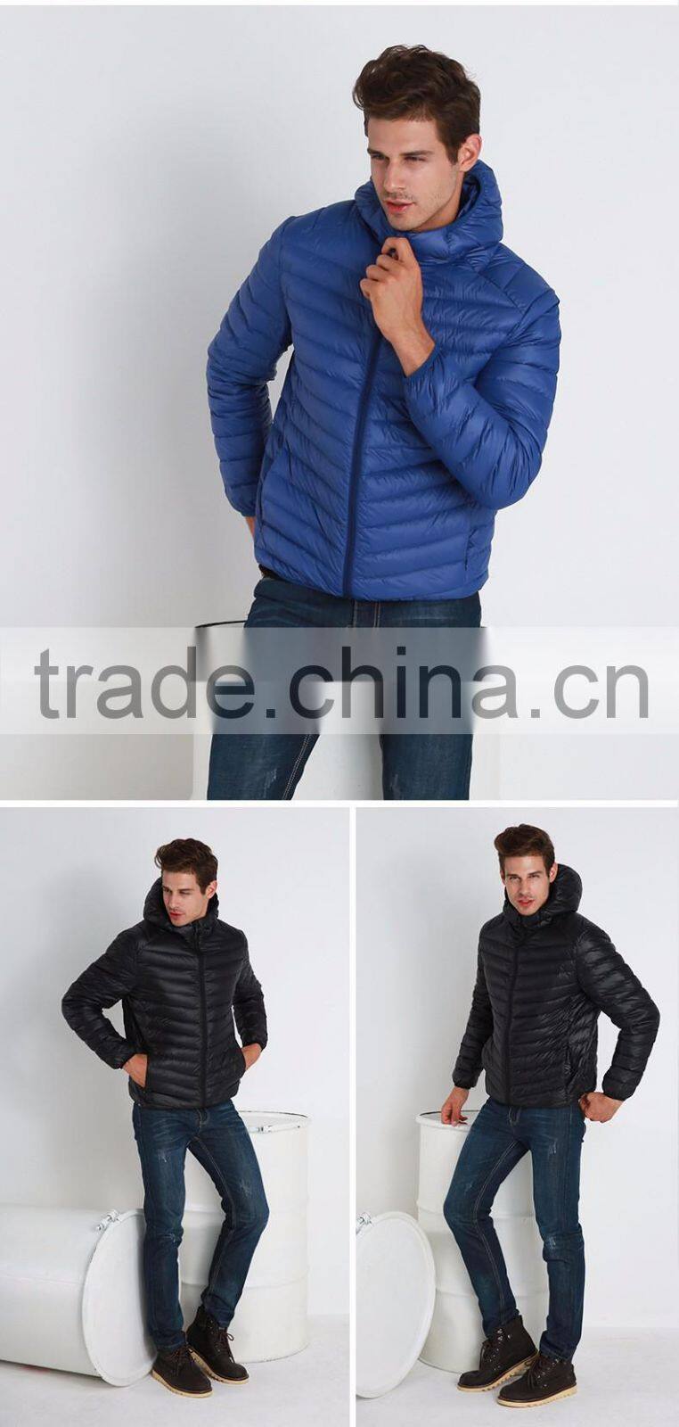 Mens / womens winter down hooded jacket whoesale clothing