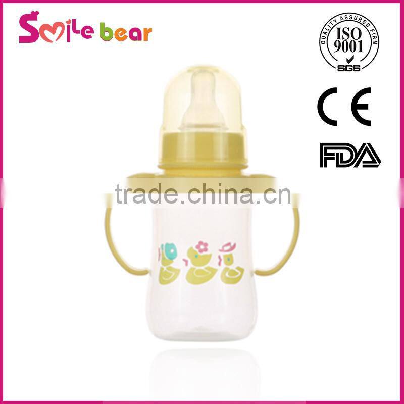 2015 best quality Baby feeding bottle for baby/ baby bottle with temperature silicone nipple