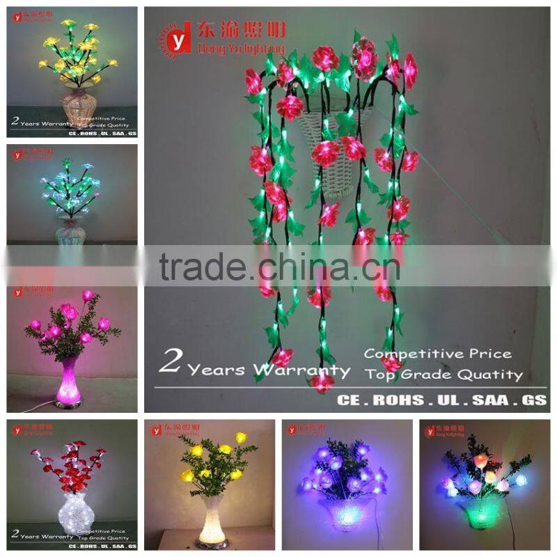 high 90CM artificial led lily branch flower vase lights for table wedding decoration