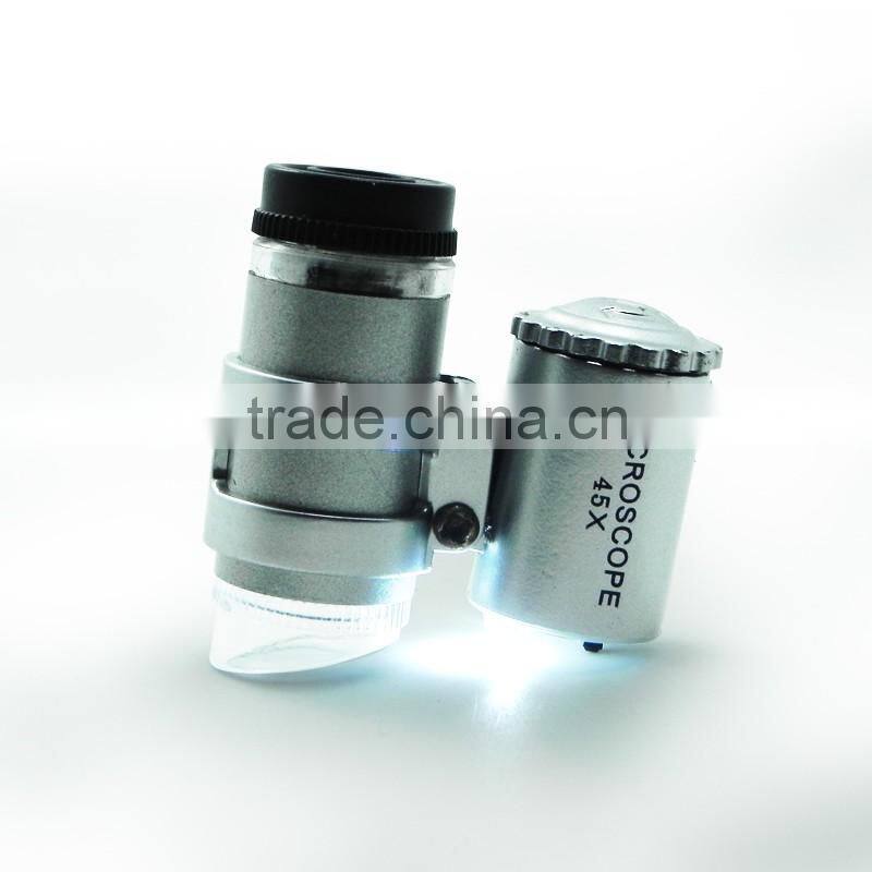60x pocket microscope with led/ uv lamp