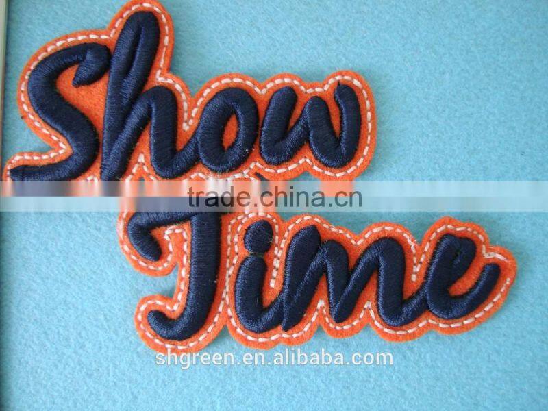 Lovely full embroidery letters tag with back adhesive