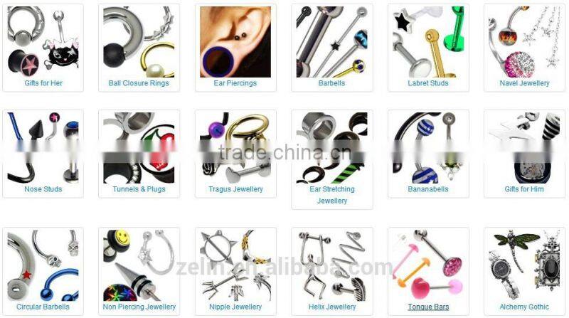 High polished teardrop with chain dermal anchor body piercing jewelry