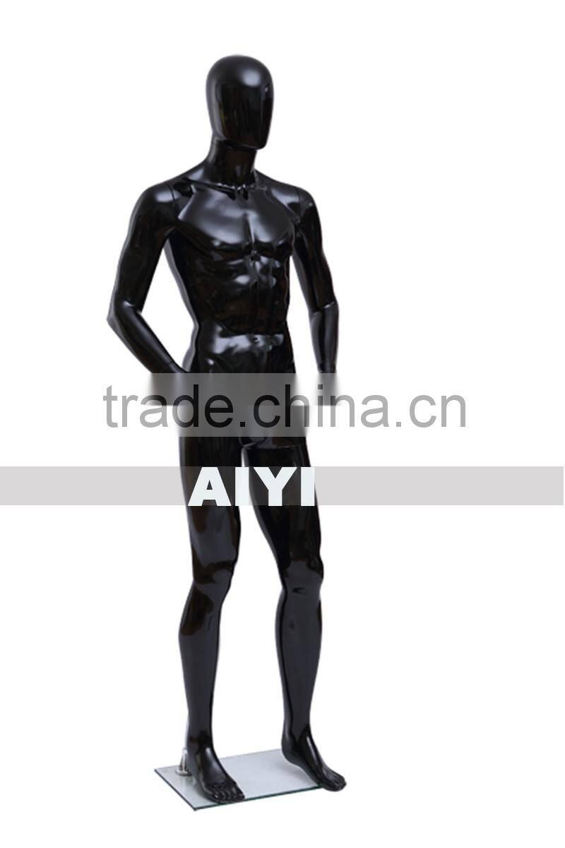 2016 size adjustable black glossy male mannequin