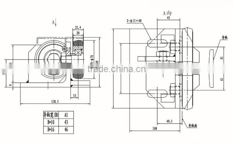 9mm and 16mm Guide Shoe for Counterweight Side / Cabin Side