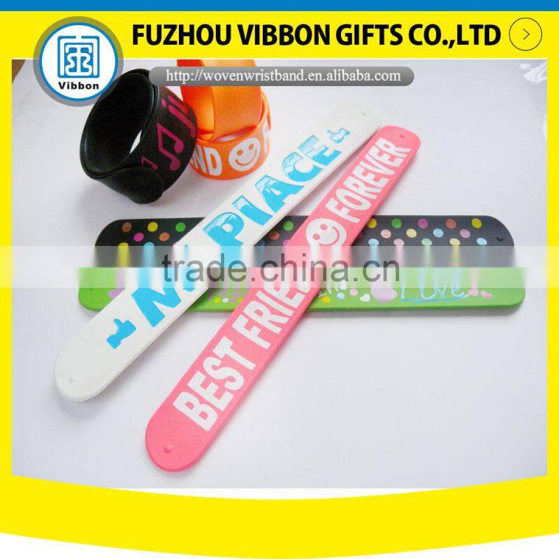 Factory directly sale custom colorful silicone slap wristbands