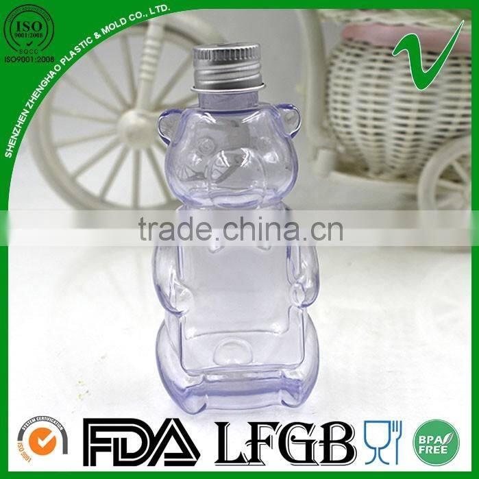 new design clear pvc plastic bottle with aluminium cap