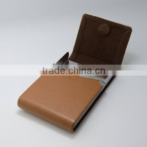 Vertical leather credit card case for business cards