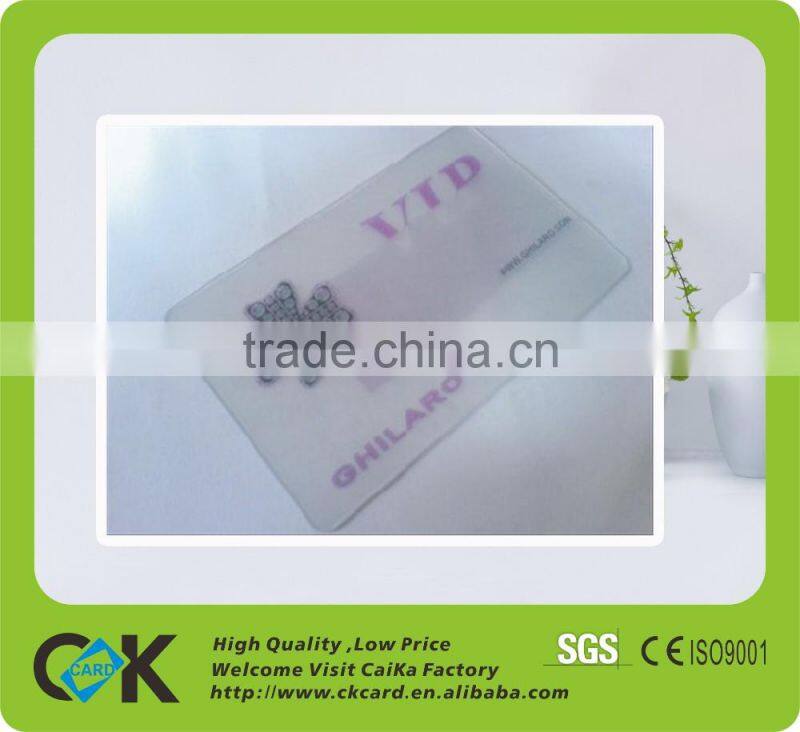 Offset Printing Plastic transparent Business Card Or Visiting Card CR80 size