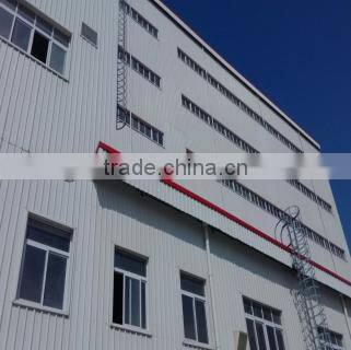 workshop with structural corrugated metal roofing panels