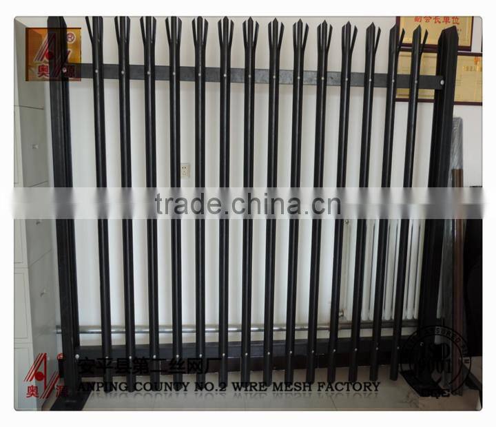steel palisade fence mansion pvc coated colourful garden steel fence