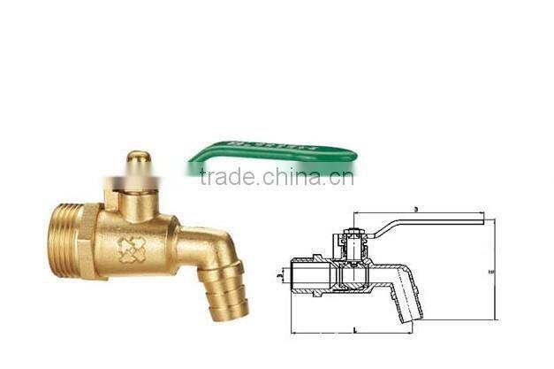 Female and male 1/2" butterfly handle brass elbow ball valve