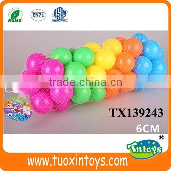6cm plastic color sea ball ocean ball pits water ball inflatable toy for kids
