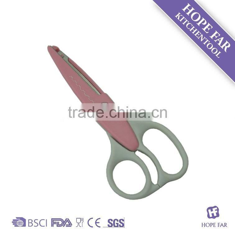 K637 Plastic coated colorful photo cutting scissors