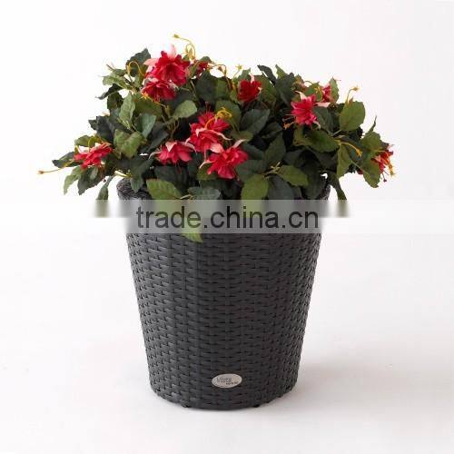 UV-resistant plastic rattan garden flower planter 2016 decorative plant pot