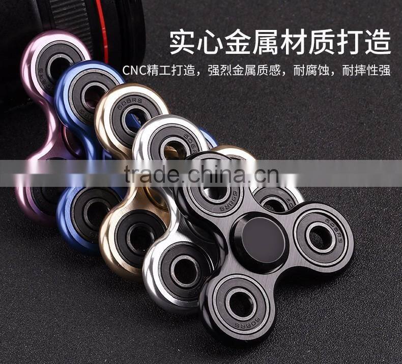 2017 New fidget spinner Clover Aluminium Alloy Fidget Spinner Hand Finger Spinner Metal Tri Spinner