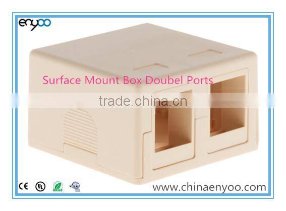 surface mount outlet box, 2 Port with or without keystone jack