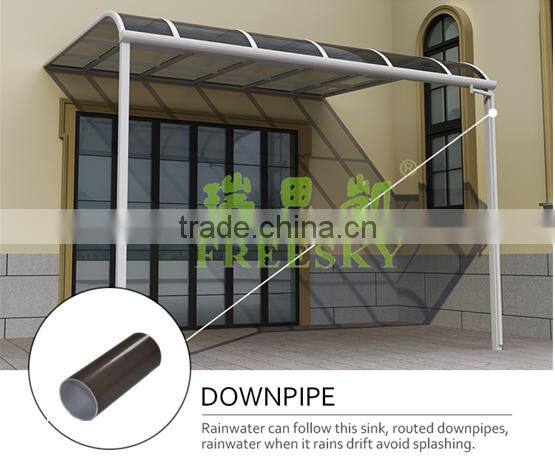 outdoor easy fixed solid polycarbonate gazebo shed for balcony terrace