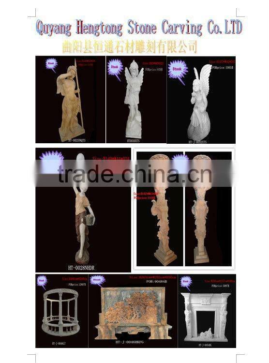 Marble Girl Riding A Horse Statue In Stock