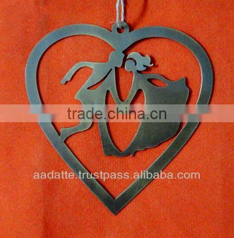 Hot sale Christmas decoration metal crafts hanging heart