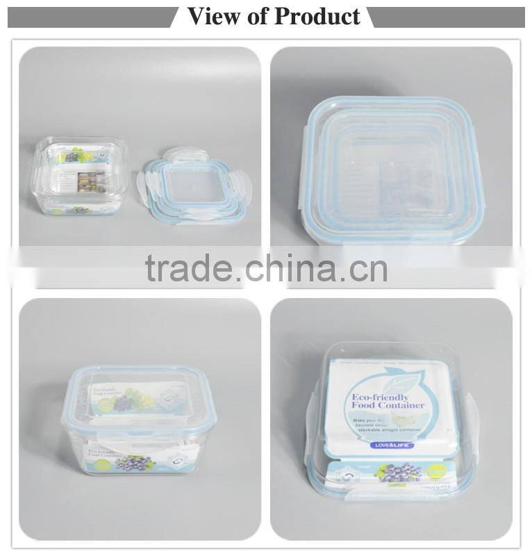Competitive price stackable 3 pieces household food grade microwave plastic container